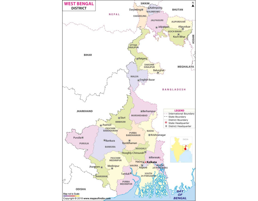 Buy West Bengal District Map